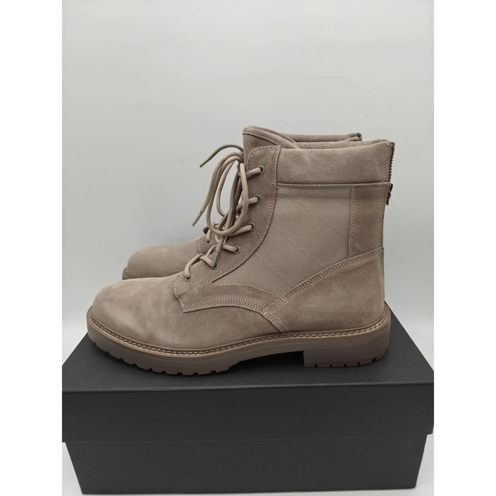 Saint‎ Morta Boots Mens Size 13 Beige Suede Legion Combat Ankle Zip Lug Sole